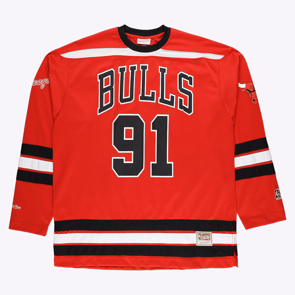 Men's Chicago Bulls Dennis Rodman Mitchell & Ness Red Big & Tall NBA Hockey Jersey - Jersey