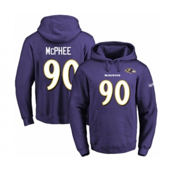 Football Men's Baltimore Ravens #90 Pernell McPhee Purple Name & Number Pullover Hoodie - Jersey
