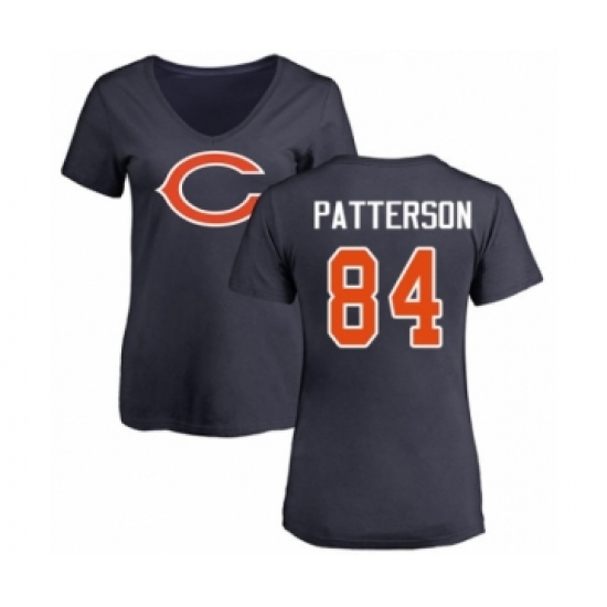 Football Women's Chicago Bears #84 Cordarrelle Patterson Navy Blue Name & Number Logo T-Shirt - Jersey