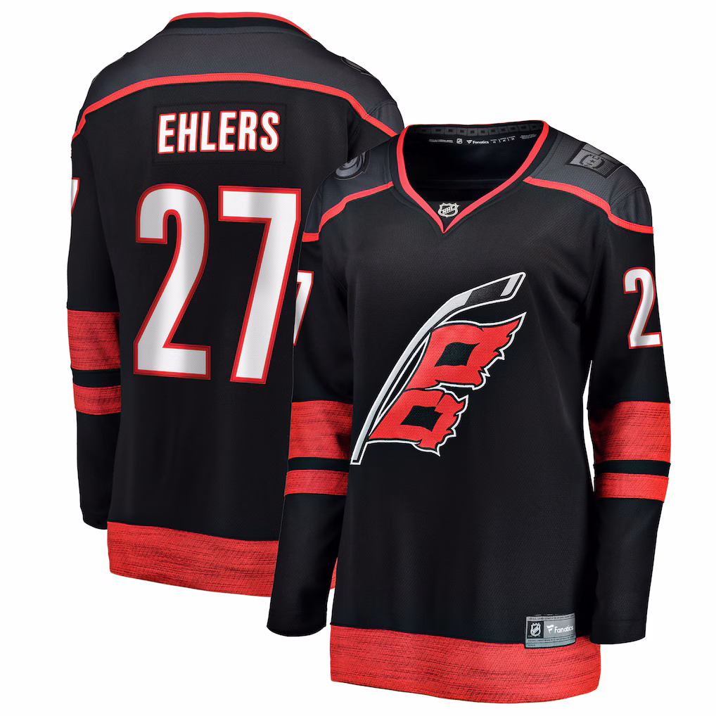 Women's Carolina Hurricanes Nikolaj Ehlers Fanatics Black Home Breakaway Jersey - Jersey