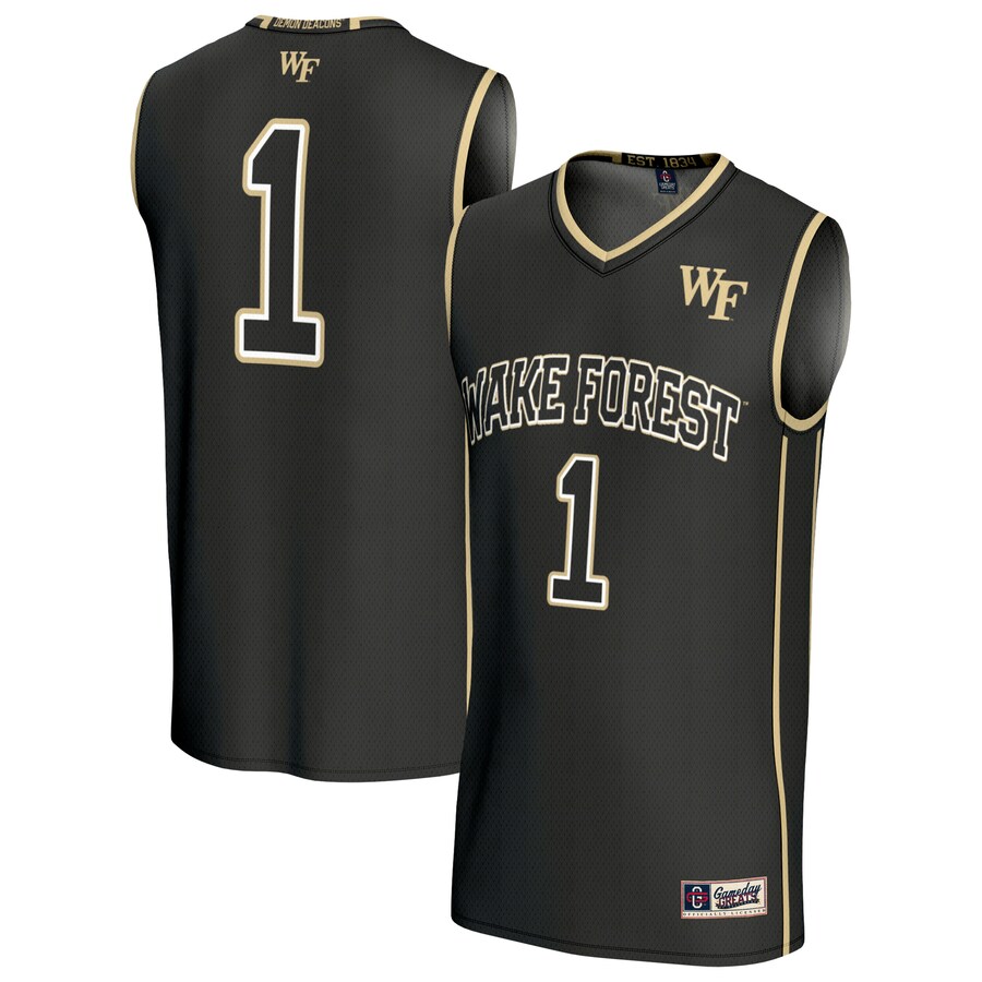 Unisex GameDay Greats #1 Black Wake Forest Demon Deacons Lightweight Basketball Fashion Jersey - Jersey