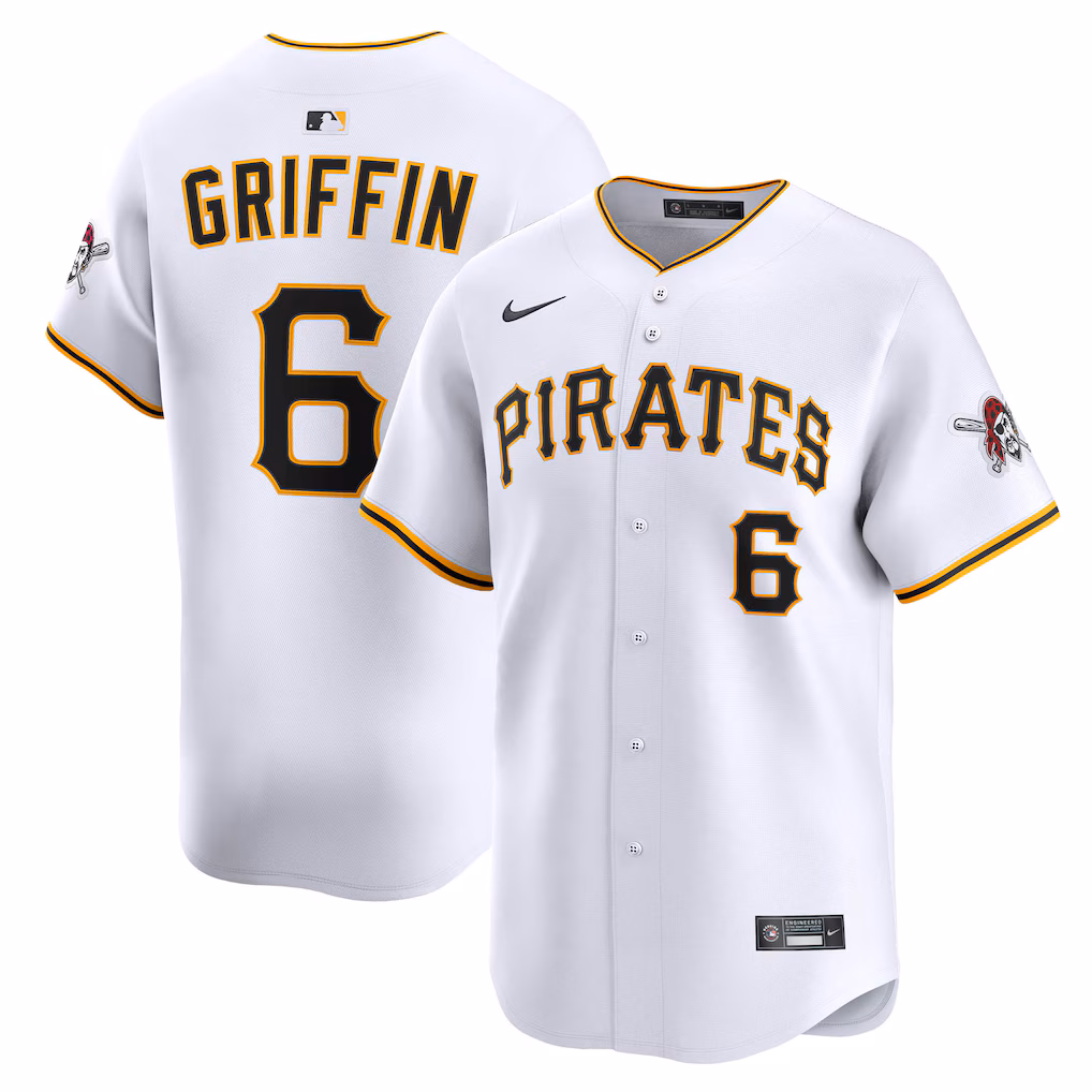 Men's Pittsburgh Pirates Konnor Griffin Nike White Home Limited Jersey - Jersey