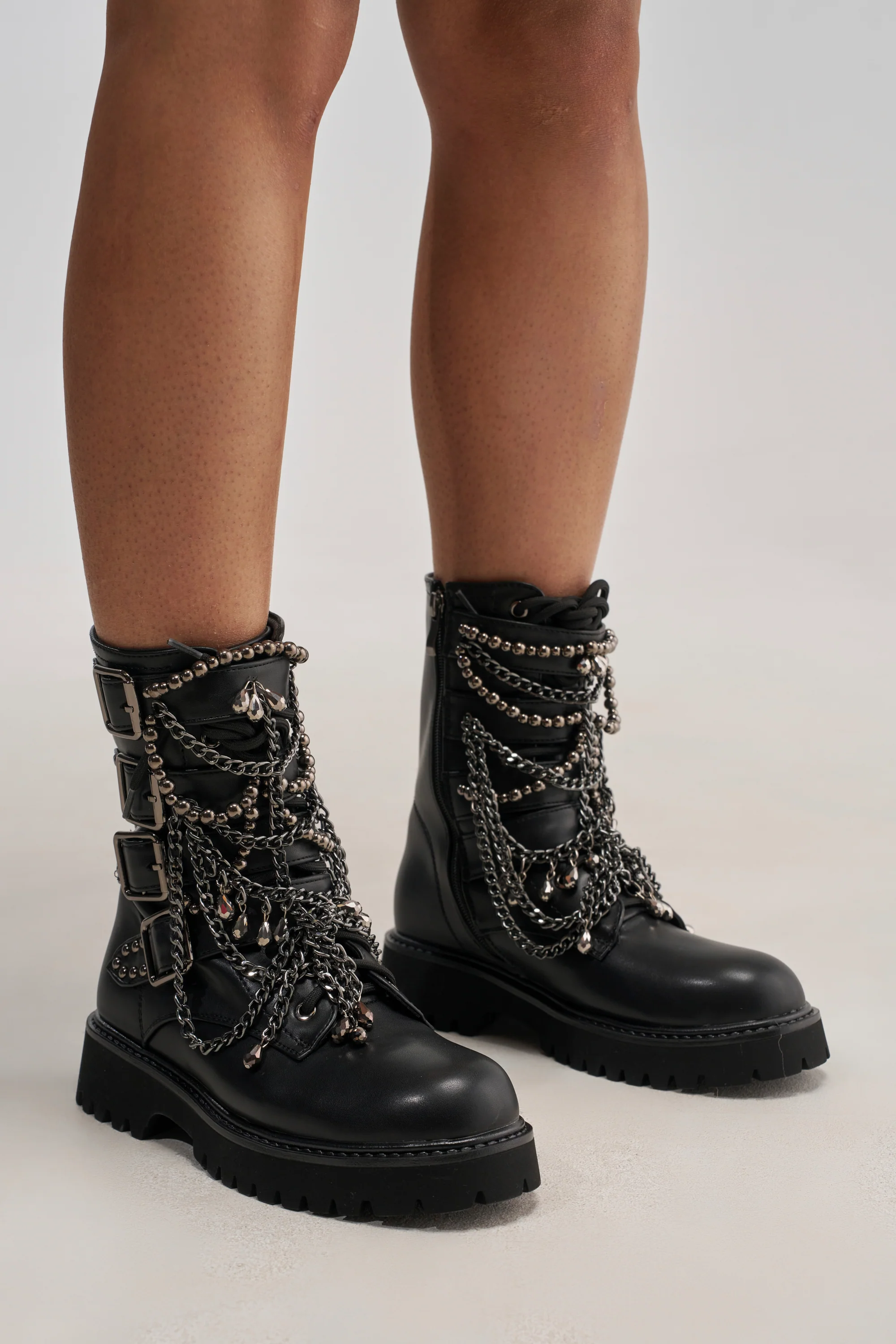 AZALEA WANG ERIN EMBELLISHED COMBAT BOOTIE - Akira Wear