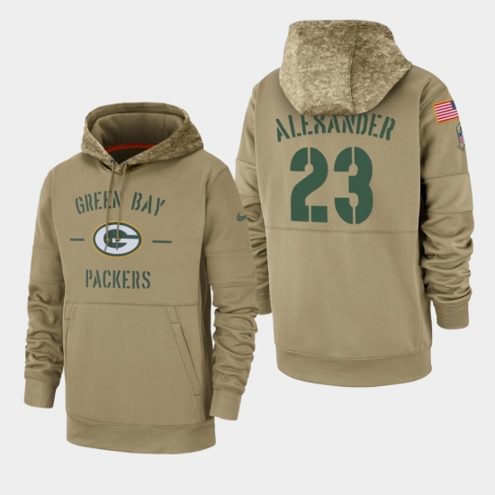 Men's Green Bay Packers #23 Jaire Alexander Green Bay Packers 2019 Salute to Service Sideline Therma Pullover Hoodie - Tan - Jersey
