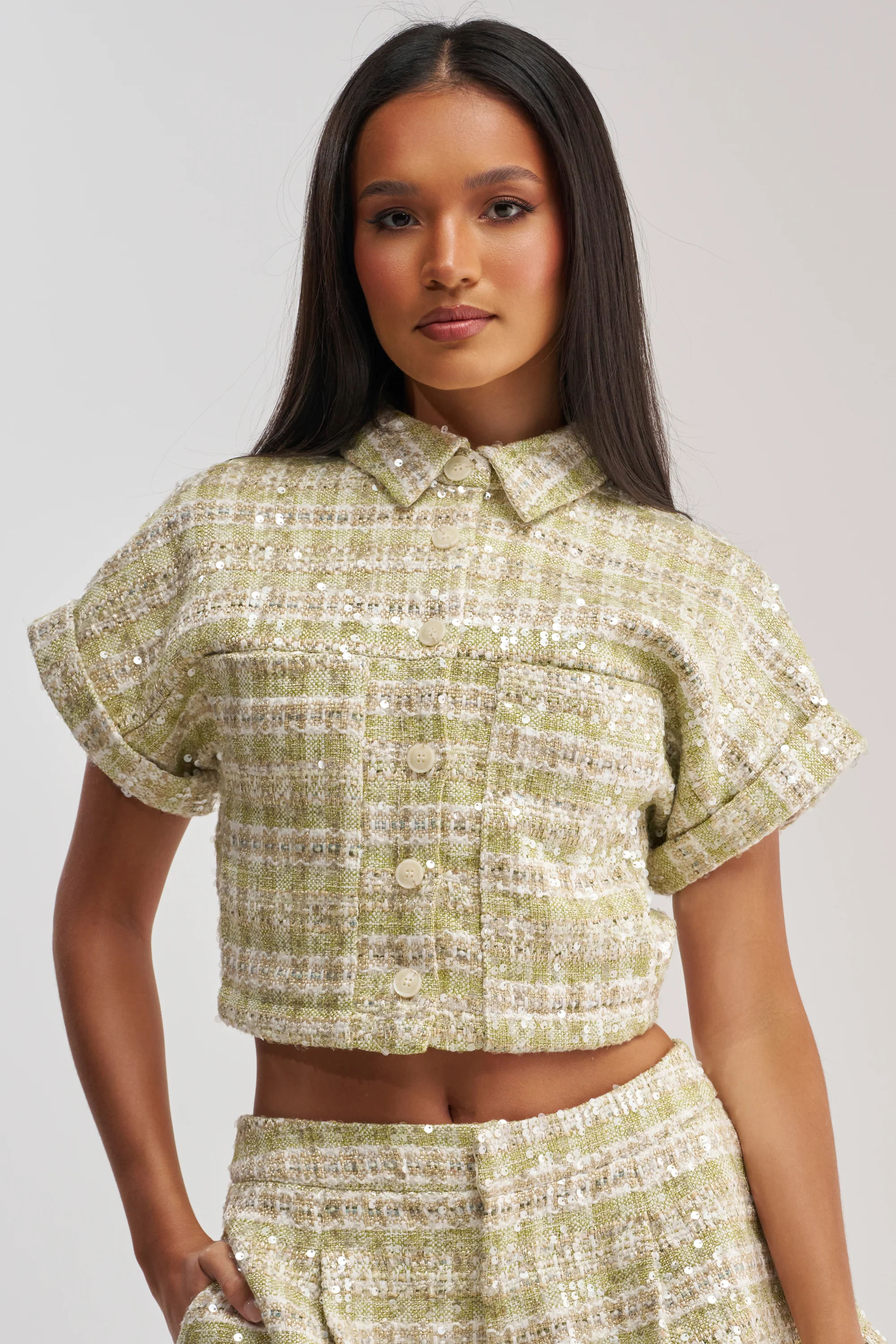 EASY TO LOVE TWEED BUTTON DOWN - Akira Wear