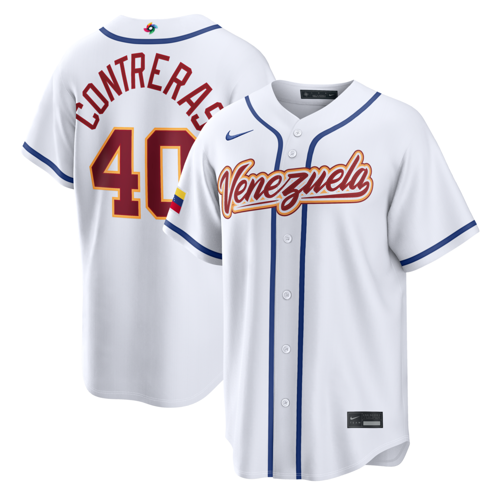 Men's Venezuela Baseball Willson Contreras Nike White 2026 World Baseball Classic Home Stadium Jersey - Jersey