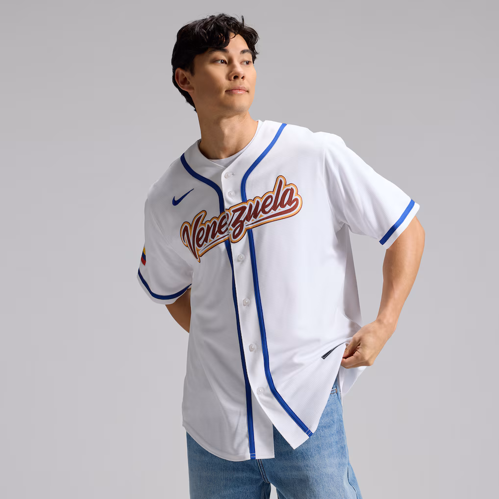 Men's Venezuela Baseball Nike White 2026 World Baseball Classic Home Stadium Jersey - Jersey