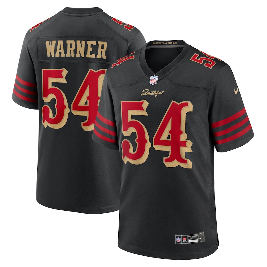 Men's San Francisco 49ers Fred Warner Nike Black 2025 Rivalries Collection Game Jersey - Jersey