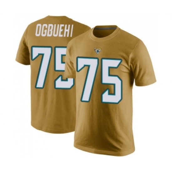 Football Men's Jacksonville Jaguars #75 Cedric Ogbuehi Gold Rush Pride Name & Number T-Shirt - Jersey