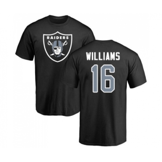 Football Oakland Raiders #16 Tyrell Williams Black Name & Number Logo T-Shirt - Jersey