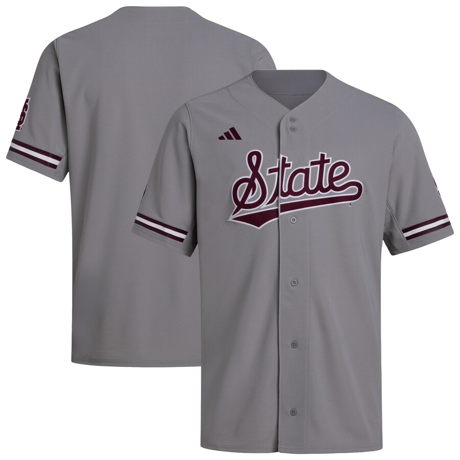 Men's adidas  Gray Mississippi State Bulldogs Replica Baseball Jersey - Jersey