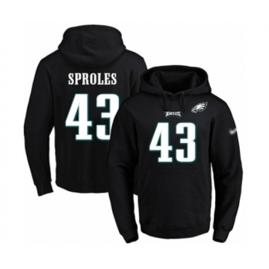 Football Men's Philadelphia Eagles #43 Darren Sproles Black Name & Number Pullover Hoodie - Jersey