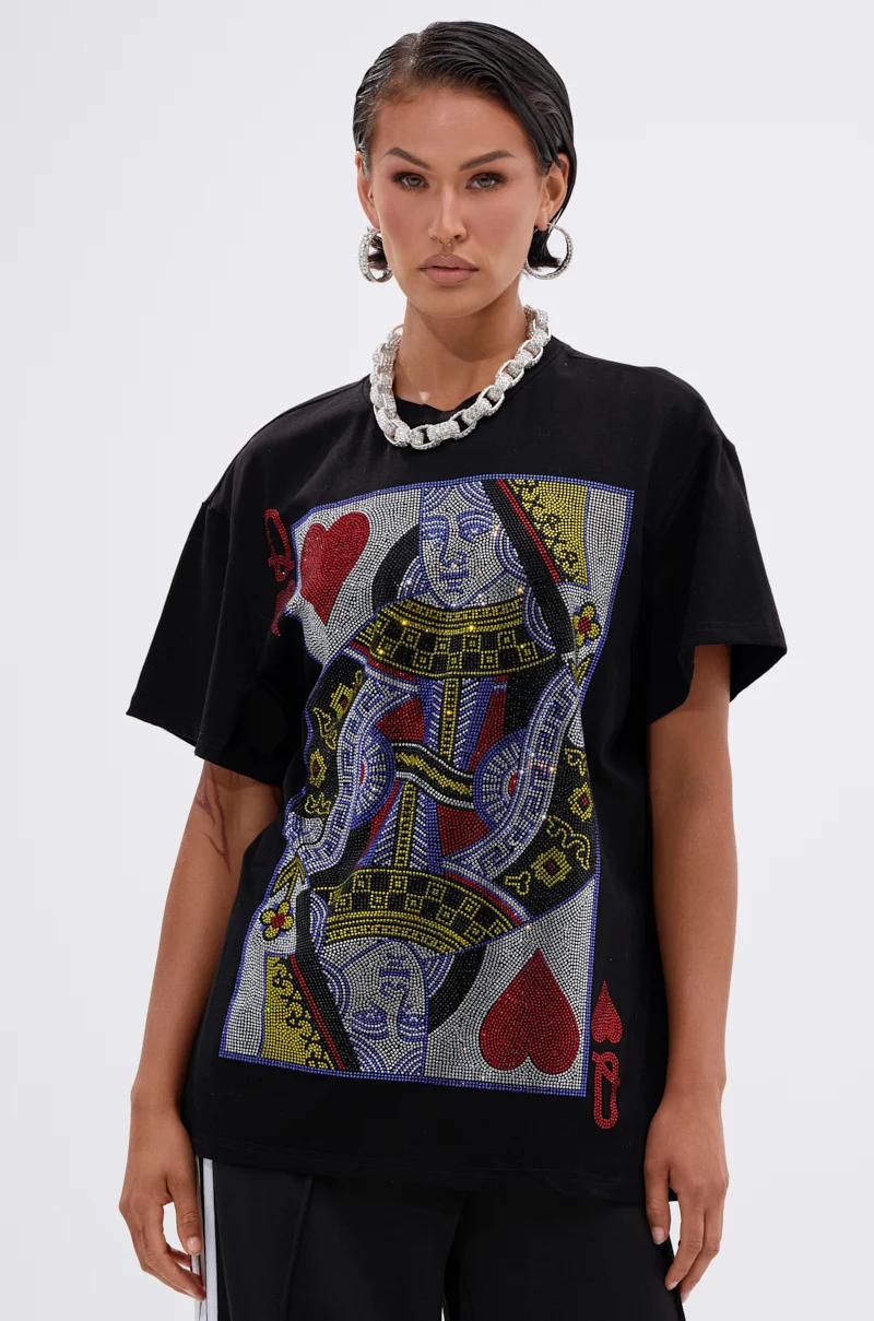 THE REAL QUEEN OF HEARTS OVERSIZED TEE - Akira Wear