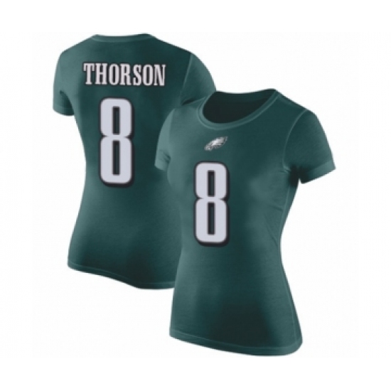 Women's Philadelphia Eagles #8 Clayton Thorson Green Rush Pride Name & Number T-Shirt - Jersey