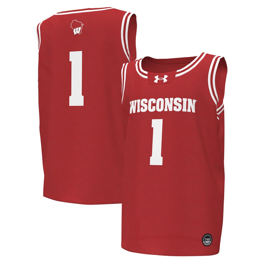 Youth Under Armour #1 Red Wisconsin Badgers Replica Basketball Jersey - Jersey