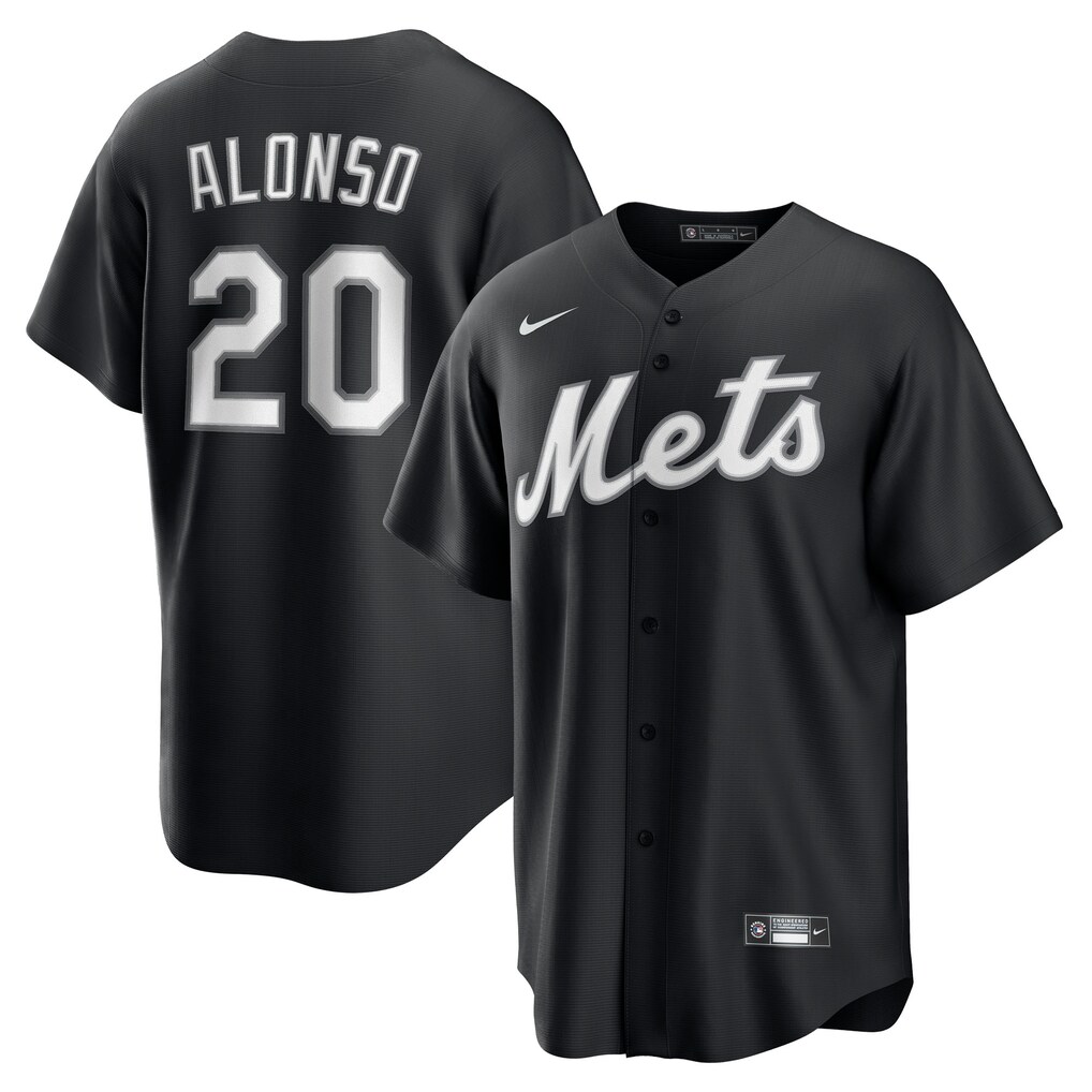 Men's New York Mets Pete Alonso Nike Black  Replica Player Jersey - Jersey