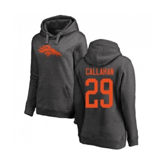 Football Women's Denver Broncos #29 Bryce Callahan Ash One Color Pullover Hoodie - Jersey
