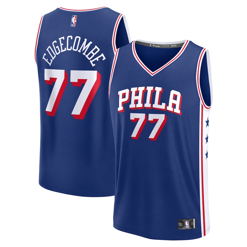 Men's Philadelphia 76ers V. J. Edgecombe Fanatics Royal 2025 NBA Draft First Round Pick Fast Break Replica Jersey - Icon Edition - Jersey