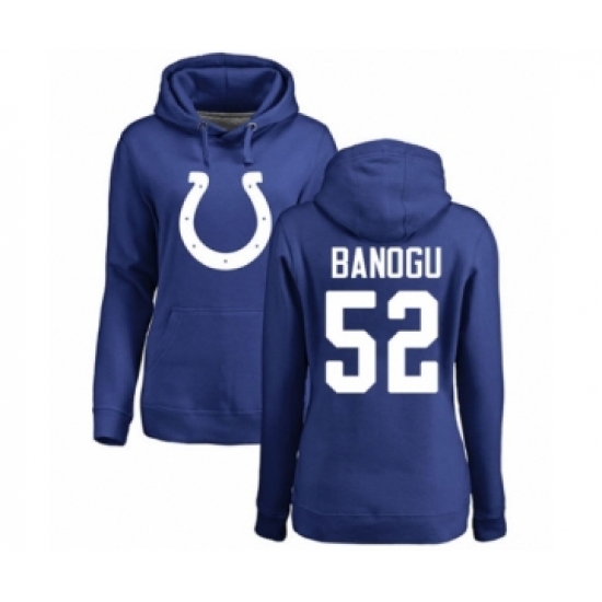 Football Women's Indianapolis Colts #52 Ben Banogu Royal Blue Name & Number Logo Pullover Hoodie - Jersey