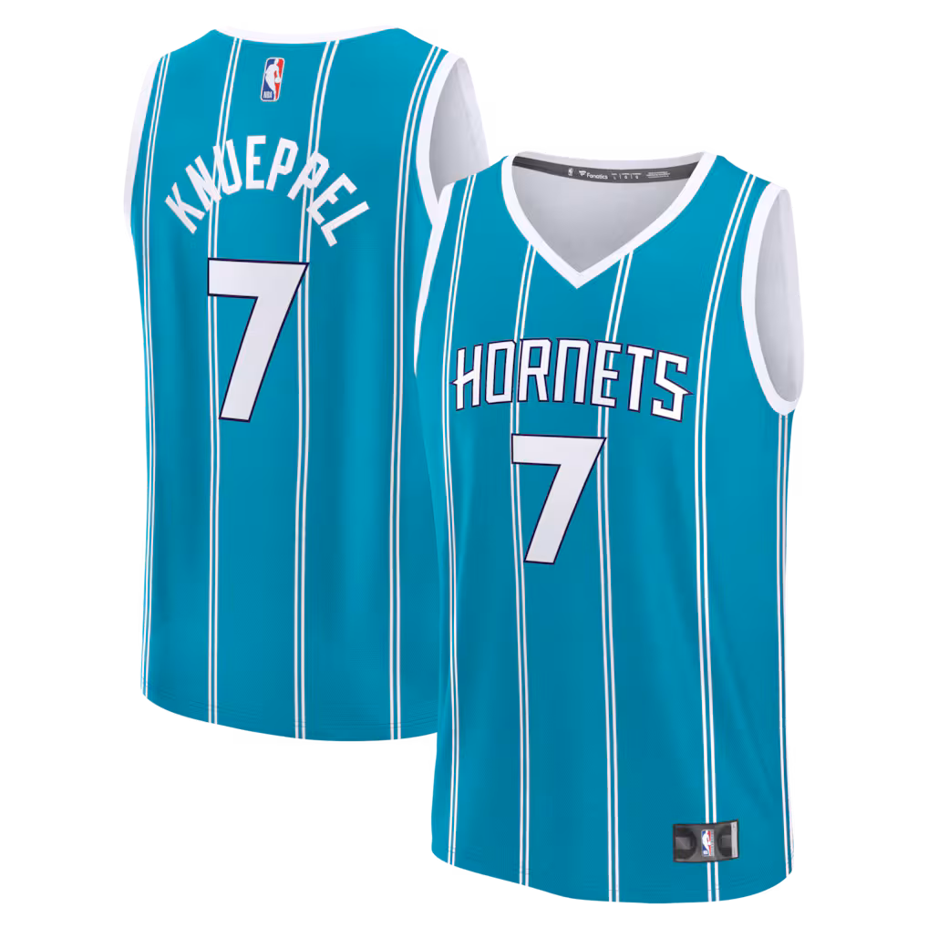 Youth Charlotte Hornets Kon Knueppel Fanatics Teal Fast Break Jersey - Icon Edition - Jersey