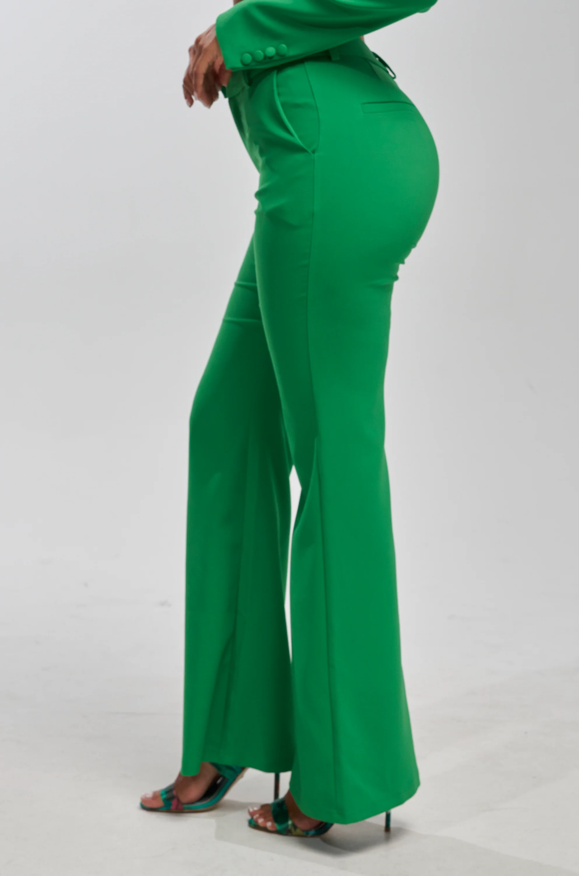 JUST YOUR LUCK FLARE TROUSER IN GREEN - Akira Wear