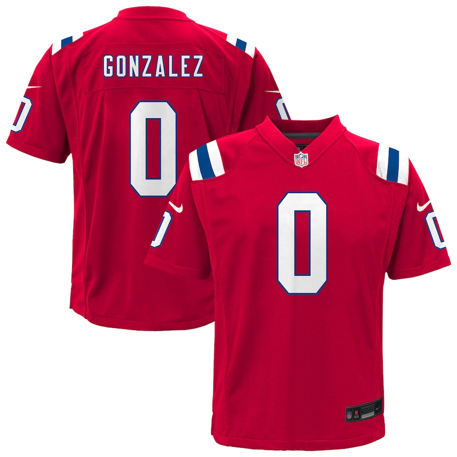 Youth New England Patriots Christian Gonzalez Nike Red Alternate Game Jersey - Jersey