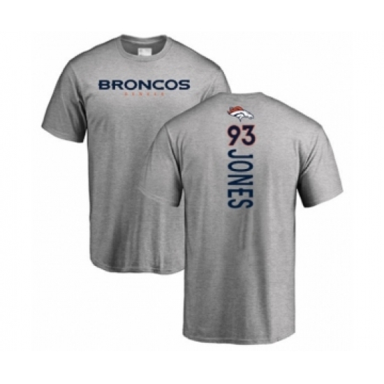 Football Denver Broncos #93 Dre'Mont Jones Ash Backer T-Shirt - Jersey
