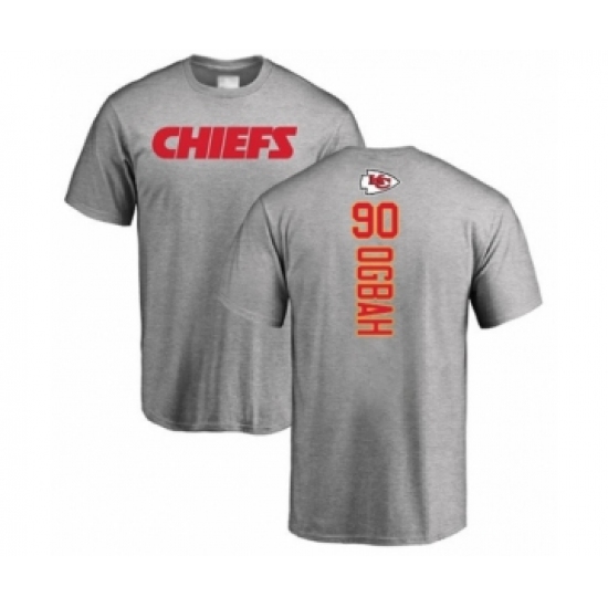 Football Kansas City Chiefs #90 Emmanuel Ogbah Ash Backer T-Shirt - Jersey