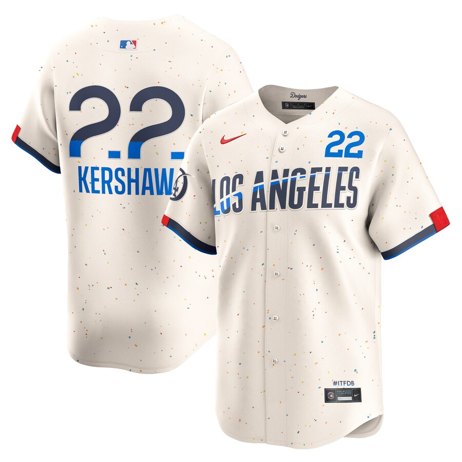 Men's Los Angeles Dodgers Clayton Kershaw Nike Cream City Connect Limited Player Jersey - Jersey