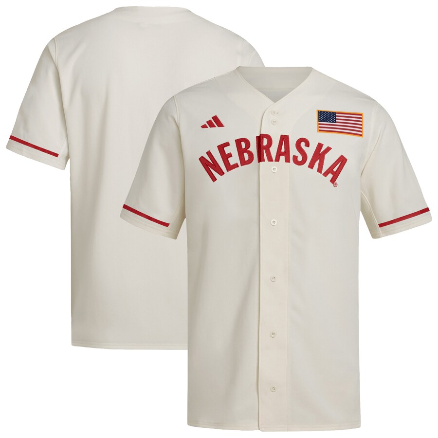 Men's adidas  Cream Nebraska Huskers Replica Baseball Jersey - Jersey