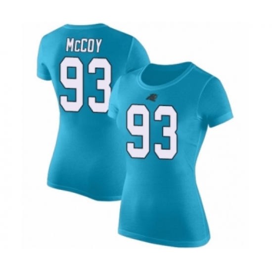 Football Women's Carolina Panthers #93 Gerald McCoy Blue Rush Pride Name & Number T-Shirt - Jersey