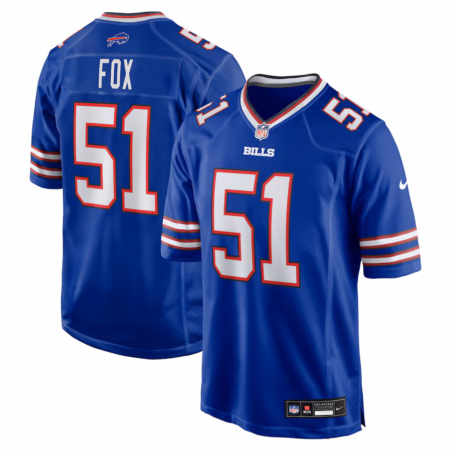 Men's Buffalo Bills Morgan Fox Nike Royal Team Game Jersey - Jersey