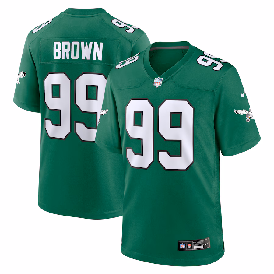 Men's Philadelphia Eagles Jerome Brown Nike Kelly Green Retired Player Alternate Game Jersey - Jersey