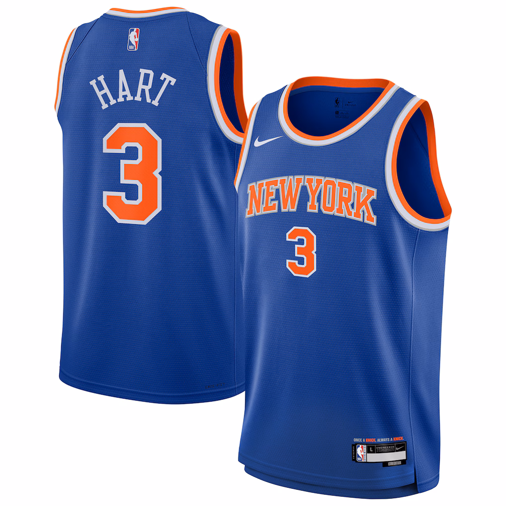 Youth New York Knicks Josh Hart Nike Blue Swingman Jersey - Icon Edition - Jersey