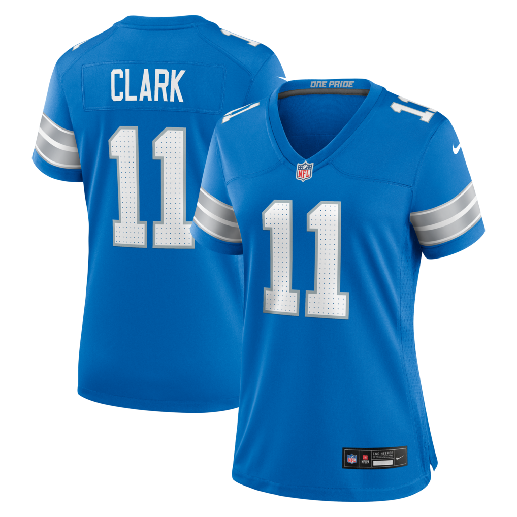 Women's Detroit Lions Damone Clark Nike Blue Team Game Jersey - Jersey