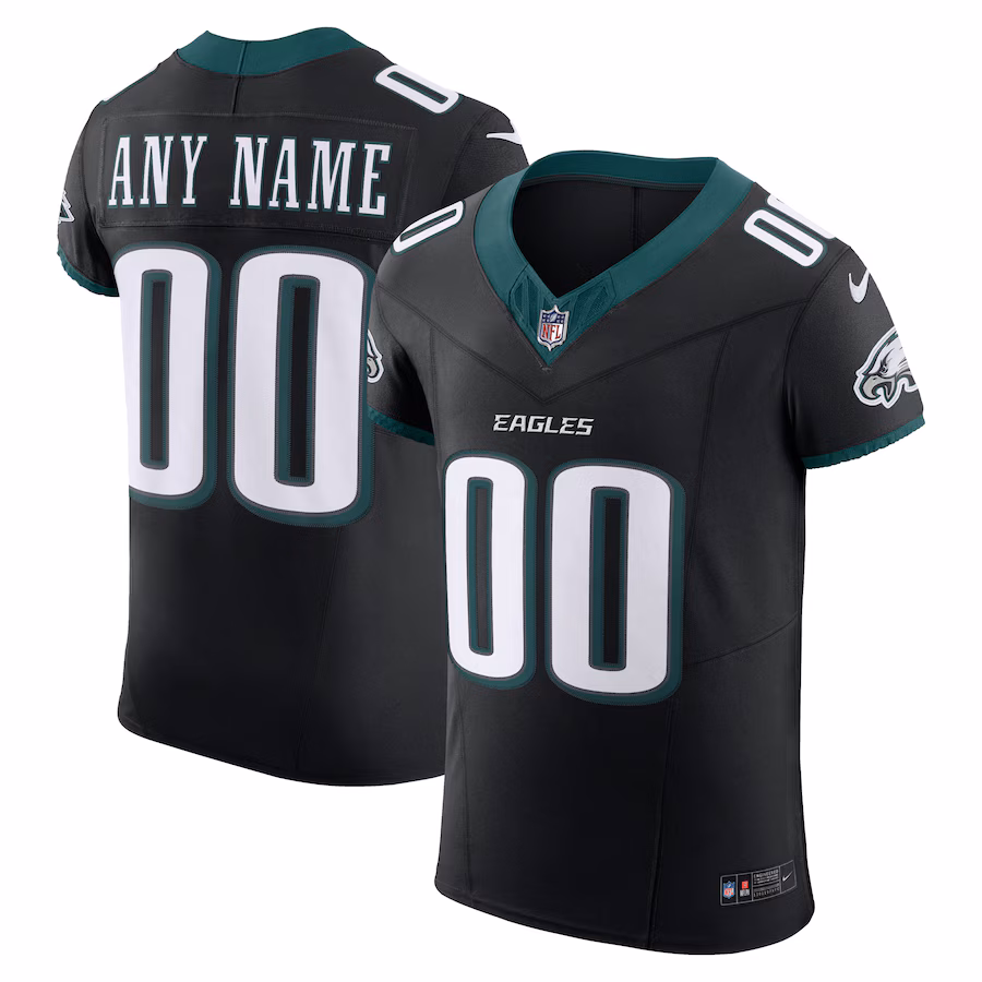Men's Philadelphia Eagles Nike  Black Alternate Vapor F.U.S.E. Elite Custom Jersey - Jersey
