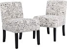 YRLLENSDAN 21'' Wide Modern Armless Accent Chairs for Living Room Set of 2, Bedroom Chairs for Adults Comfy with Solid Wood Legs Accent Chair Armless Chair Living Room Chair Home Furniture