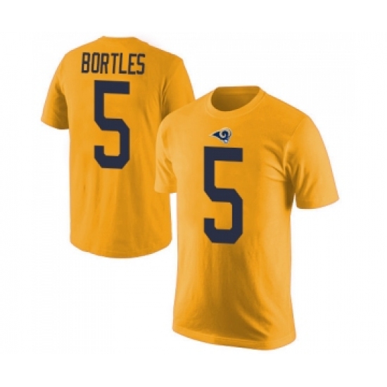 Men's Los Angeles Rams #5 Blake Bortles Gold Rush Pride Name & Number T-Shirt - Jersey