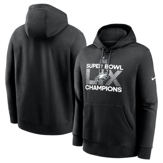 Men's Philadelphia Eagles Black Super Bowl LIX Champions Supplemental Pullover Hoodie - Jersey