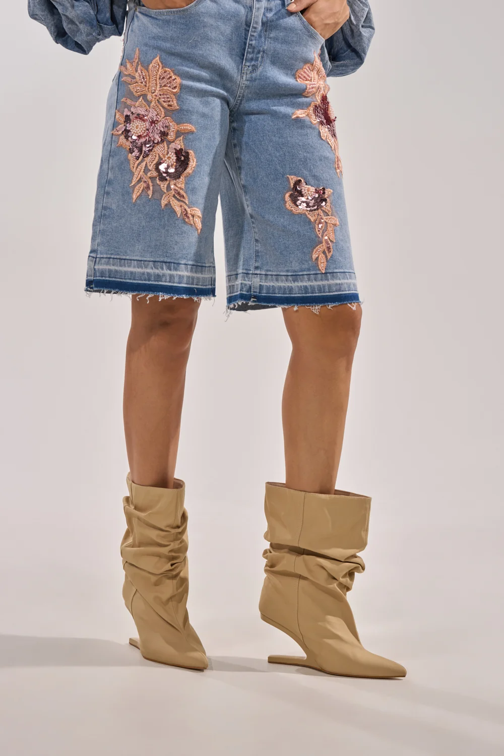AZALEA WANG SERONA KHAKI INVISIBLE WEDGE BOOTIE - Akira Wear