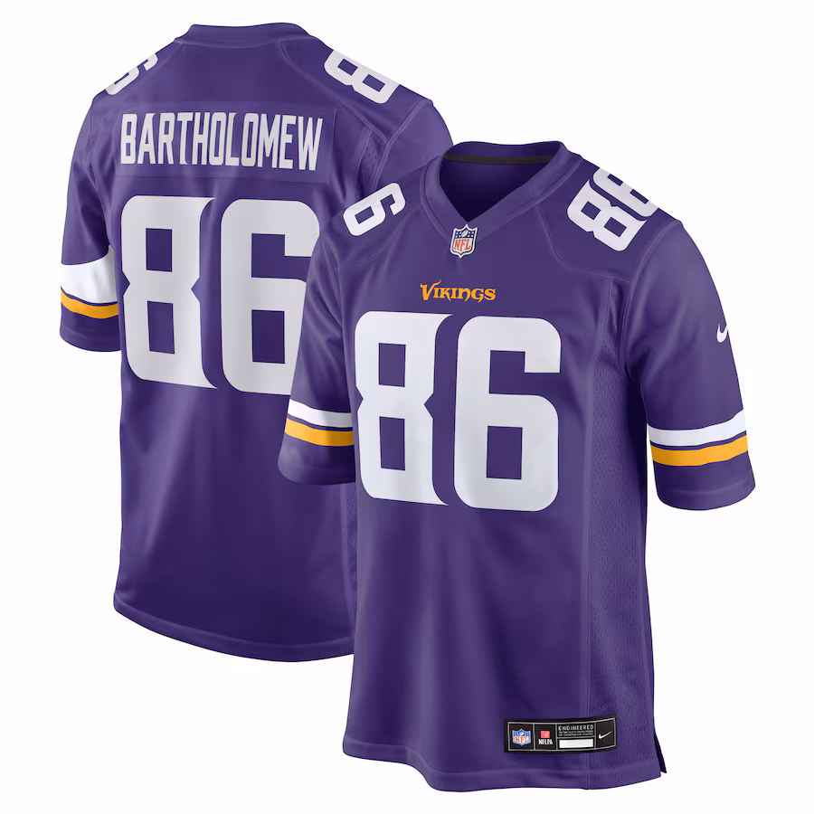 Men's Minnesota Vikings Gavin Bartholomew Nike Purple Team Game Jersey - Jersey
