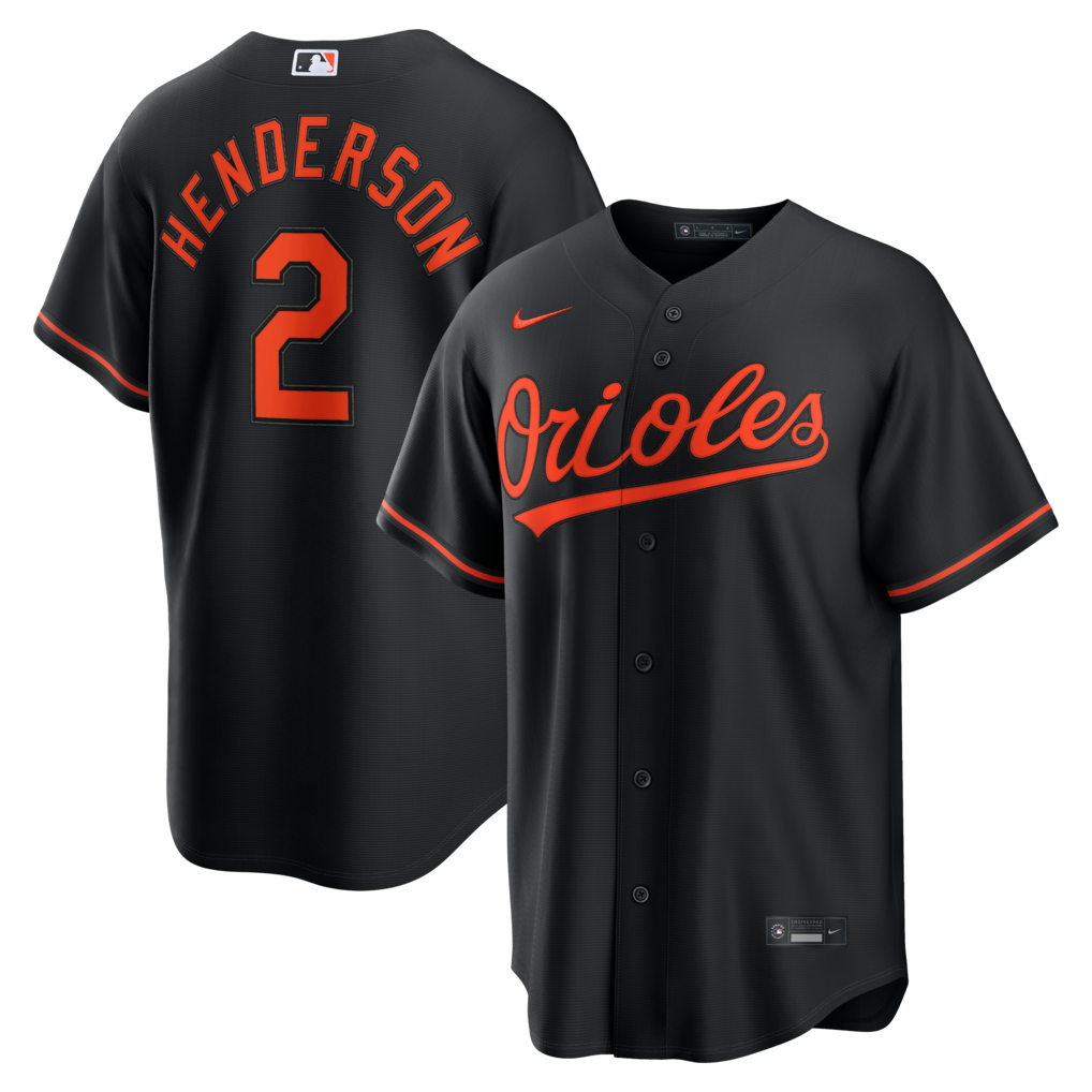 Men's Baltimore Orioles Gunnar Henderson Nike Black Alternate Replica Jersey - Jersey