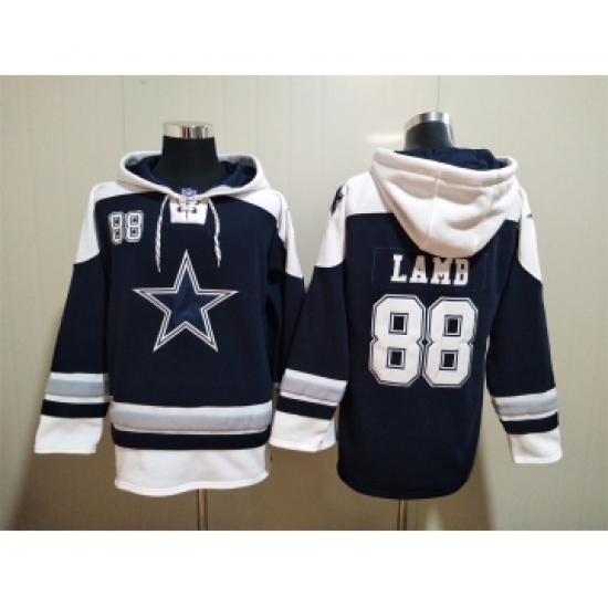 Men's Dallas Cowboys #88 CeeDee Lamb Navy Blue Ageless Must Have Lace Up Pullover Hoodie - Jersey