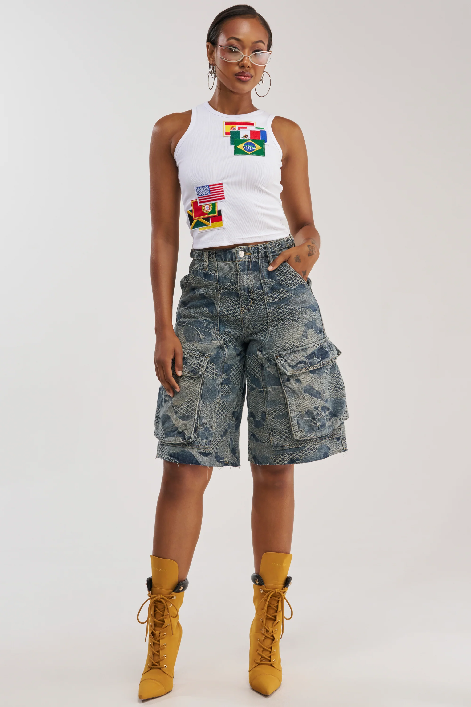 I THINK YOU WANNA KNOW DENIM CARGO BERMUDA - Akira Wear