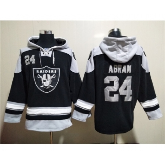 Men's Las Vegas Raiders #24 Johnathan Abram Black Ageless Must-Have Lace-Up Pullover Hoodie - Jersey