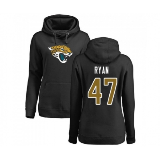 Football Women's Jacksonville Jaguars #47 Jake Ryan Black Name & Number Logo Pullover Hoodie - Jersey
