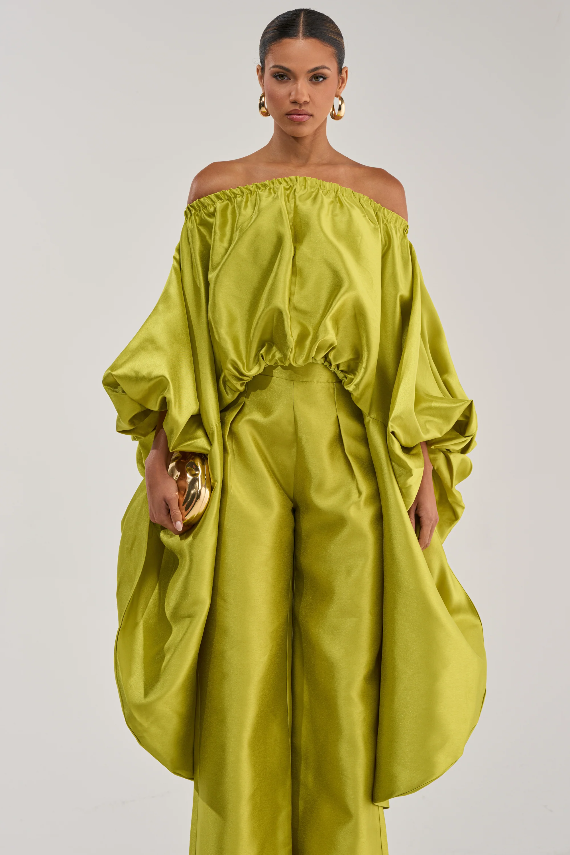 BY MY SIDE HIGH LOW BLOUSE IN CHARTREUSE - Akira Wear