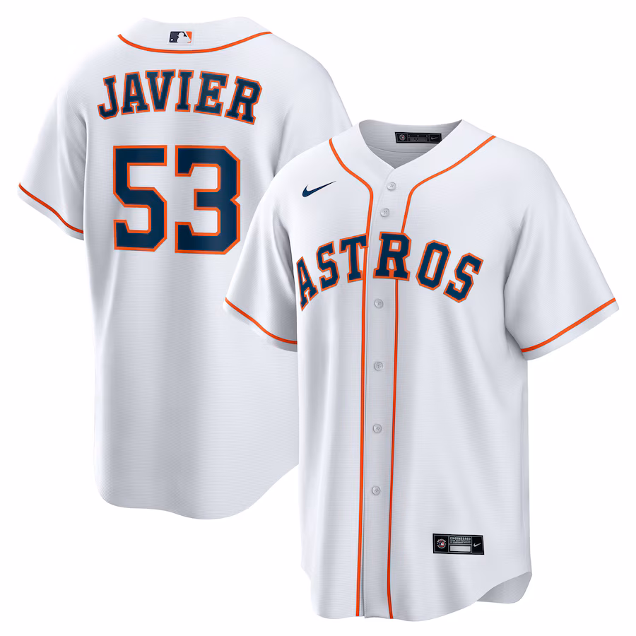 Men's Houston Astros Cristian Javier Nike White Home Replica Jersey - Jersey