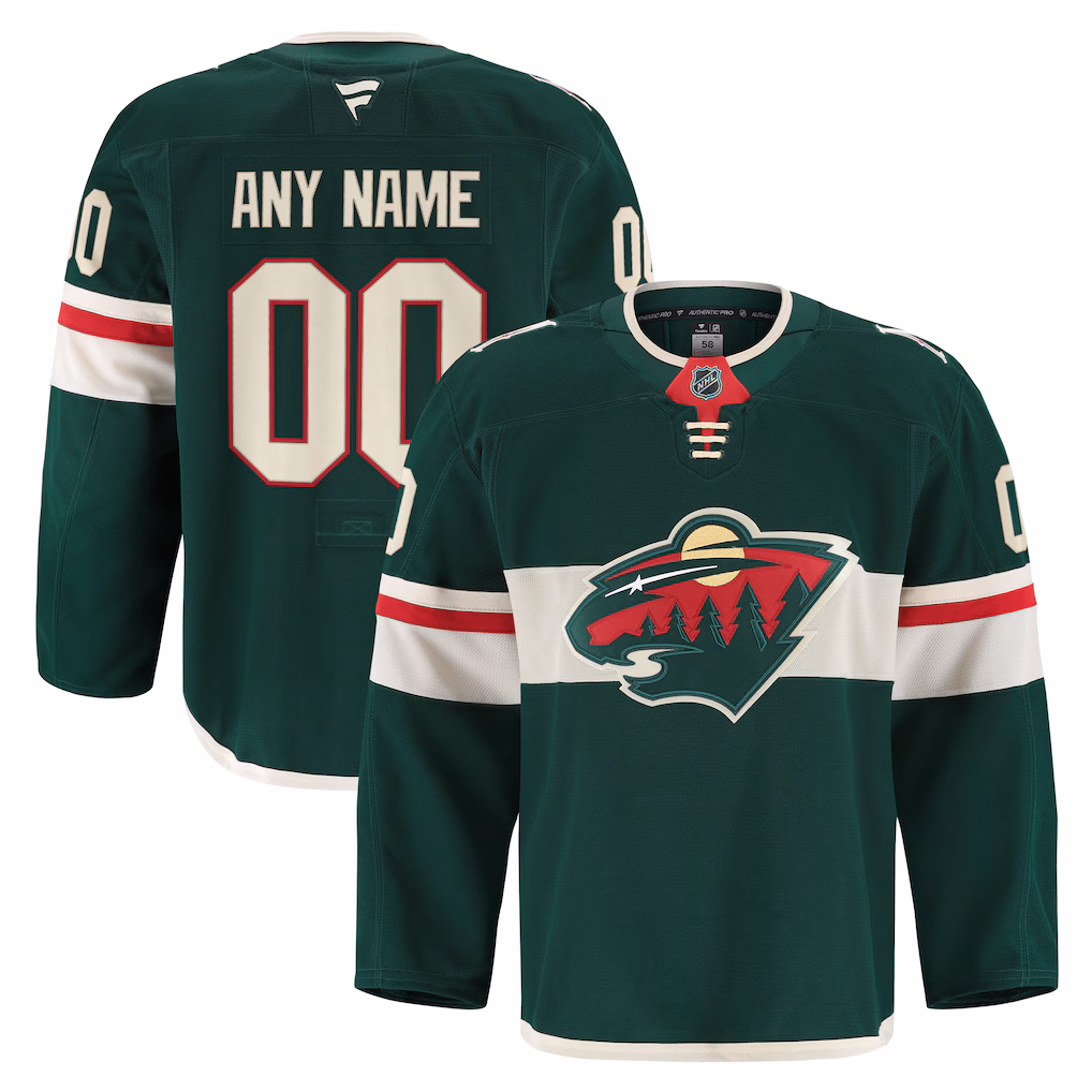 Men's Minnesota Wild Fanatics Green Home Authentic Pro Custom Jersey - Jersey