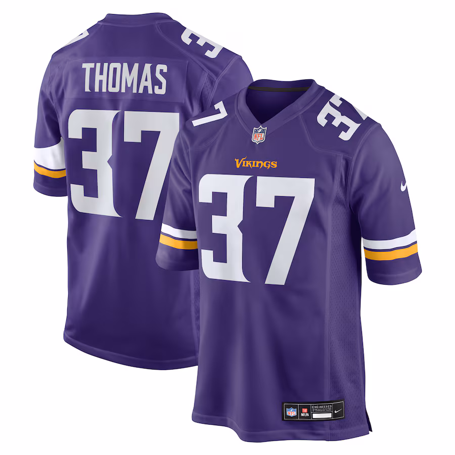 Men's Minnesota Vikings Tavierre Thomas Nike Purple Team Game Jersey - Jersey